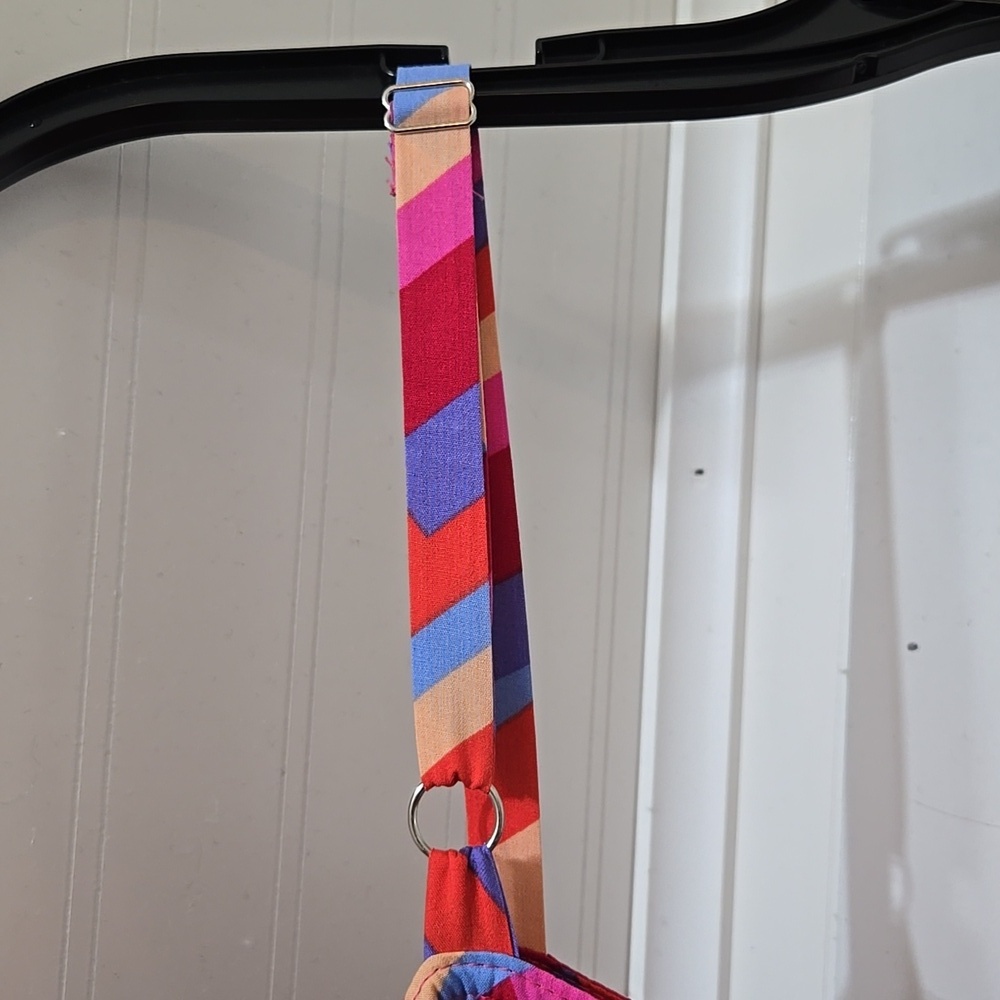 Anthropologie Abel The Label Pink Blue Red Lilac Purple Peach Geometric Maxi MED - Picture 5 of 8